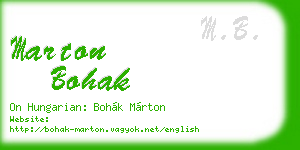 marton bohak business card