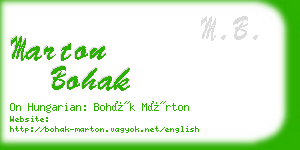 marton bohak business card